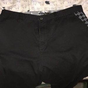 Men's Quiksilver Black Pants 36 Checkered Pocket